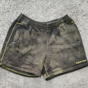 Pharrell Human Race Adidas Gray Shorts with Yellow Stitching